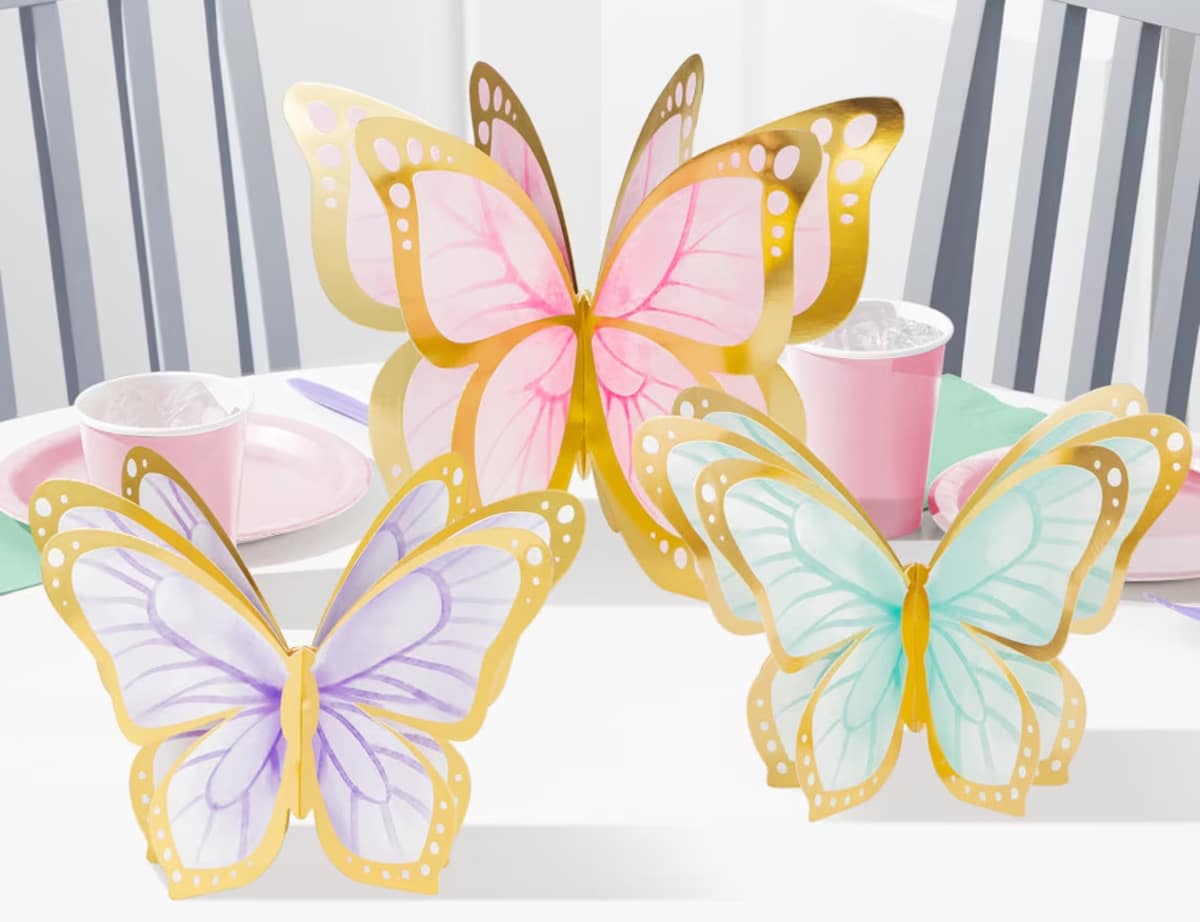 3D butterfly centerpiece set