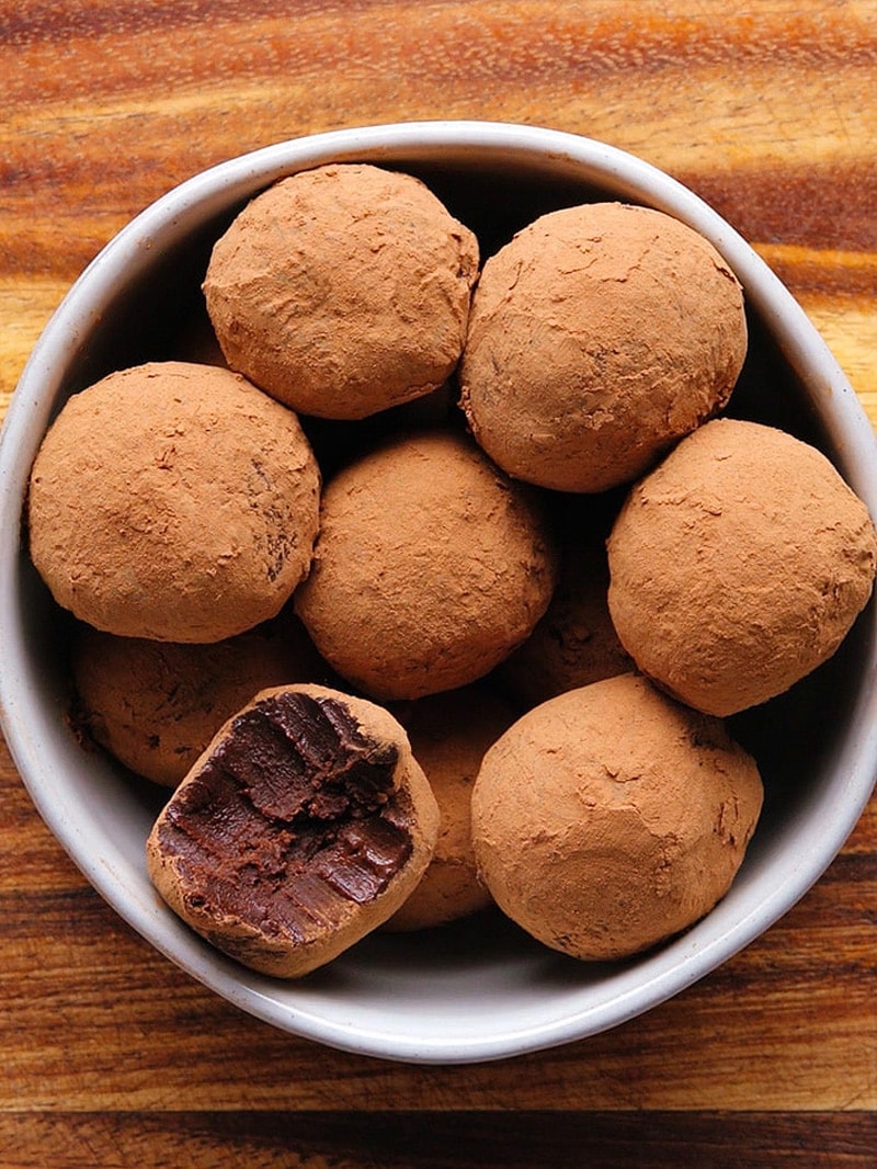 bowl of chocolate truffles