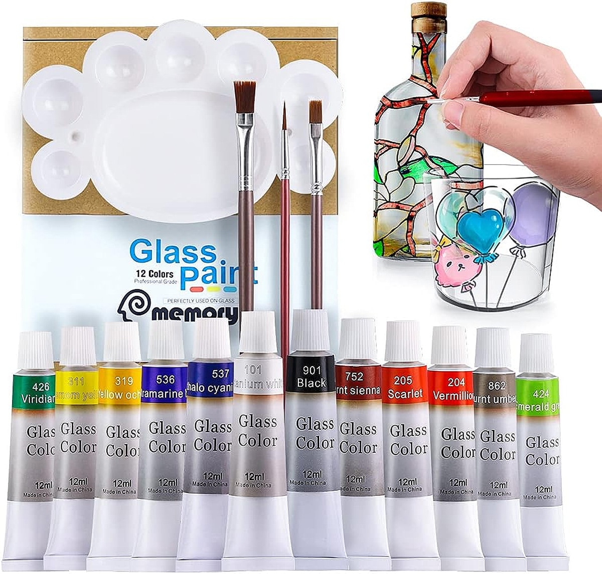 colorful stain glass paint kit