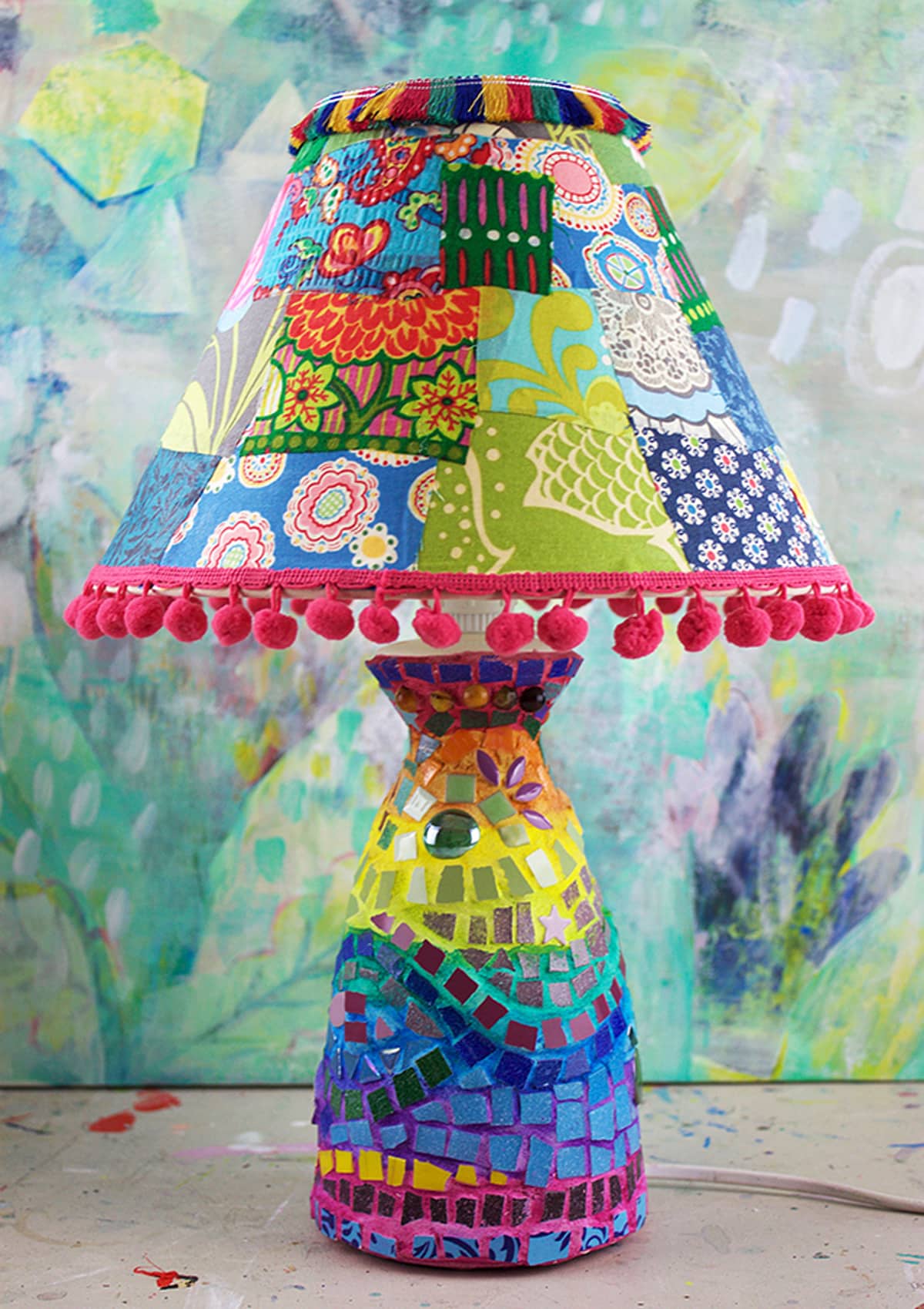 mosaic lamp is brilliant and colorful