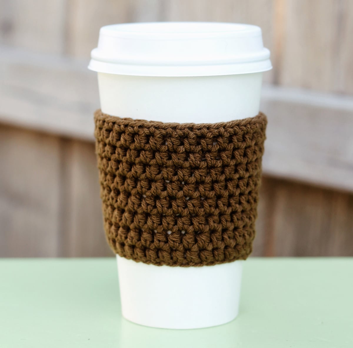 crocheted coffee sleeve