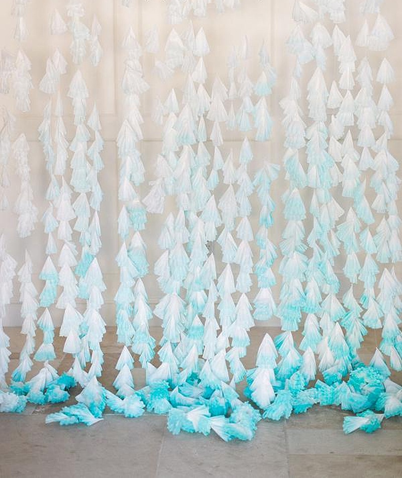 decoration featuring dip-dyed coffee filters
