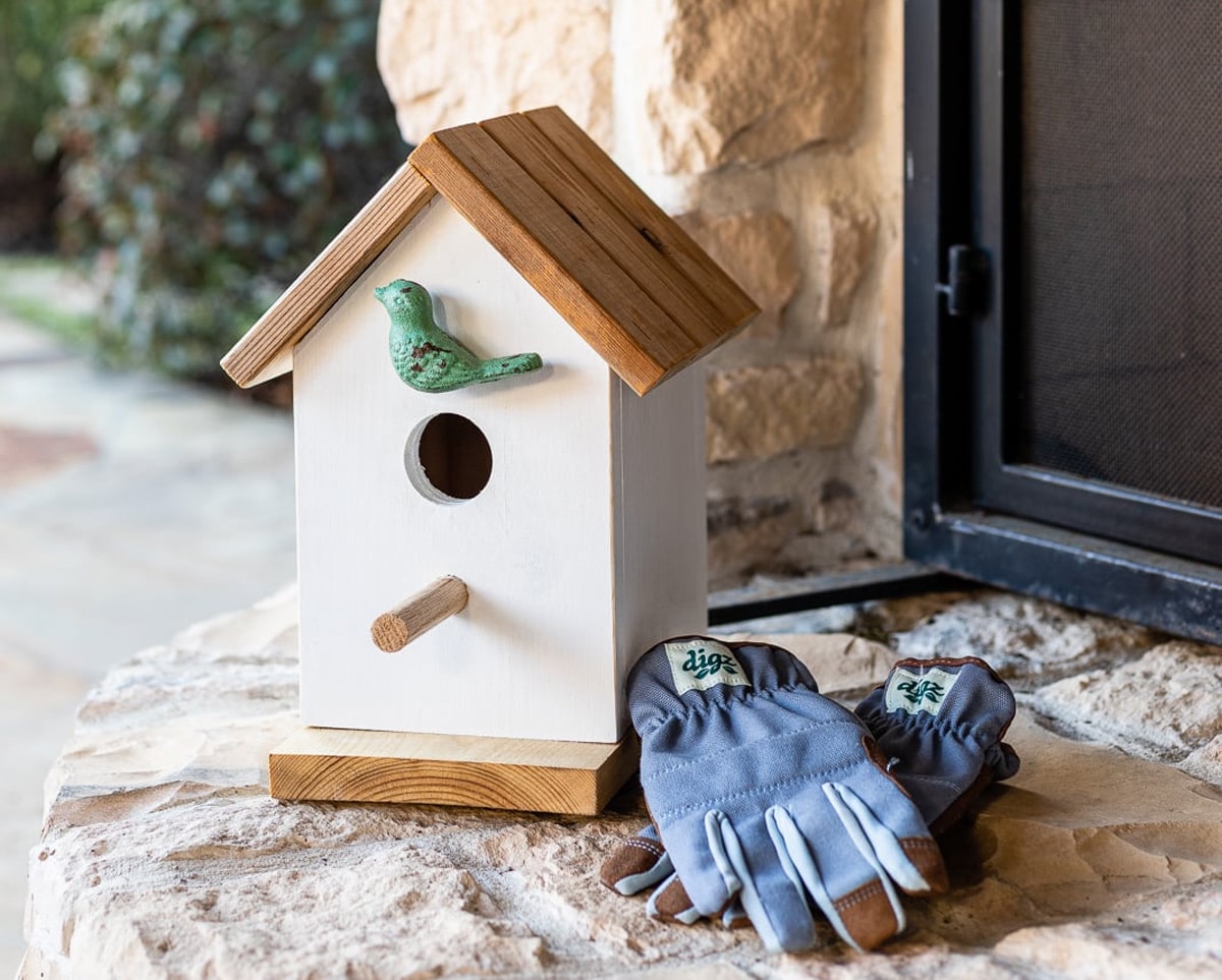 birdhouse plans and gloves