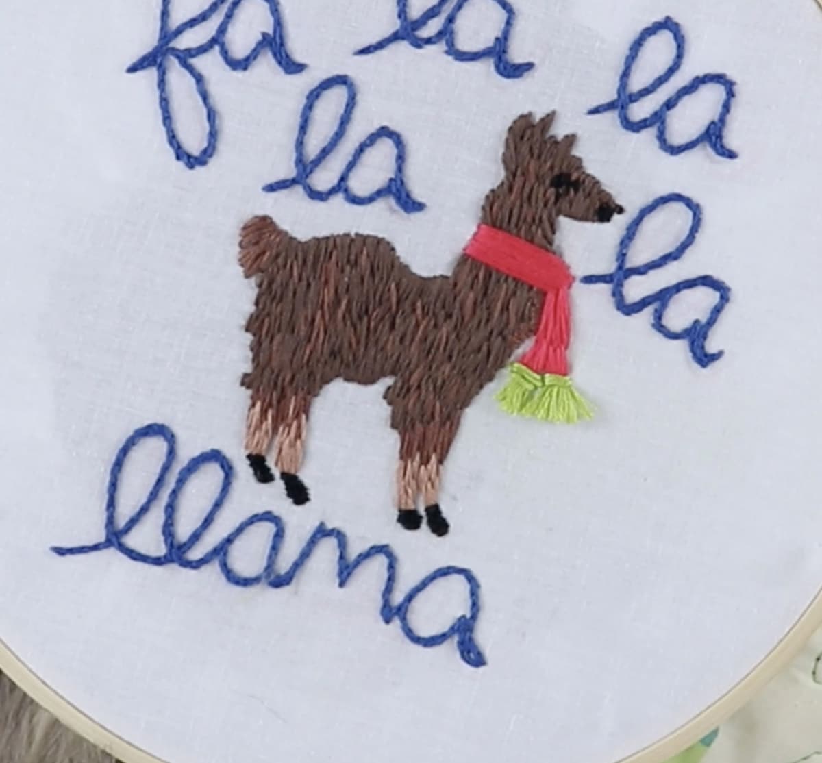 adorable llama embroidery