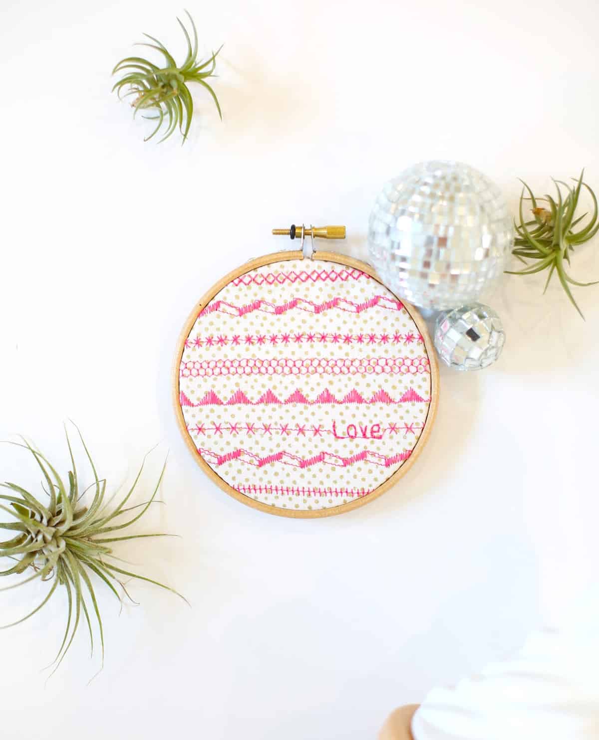 faux-embroidered hanging wall art