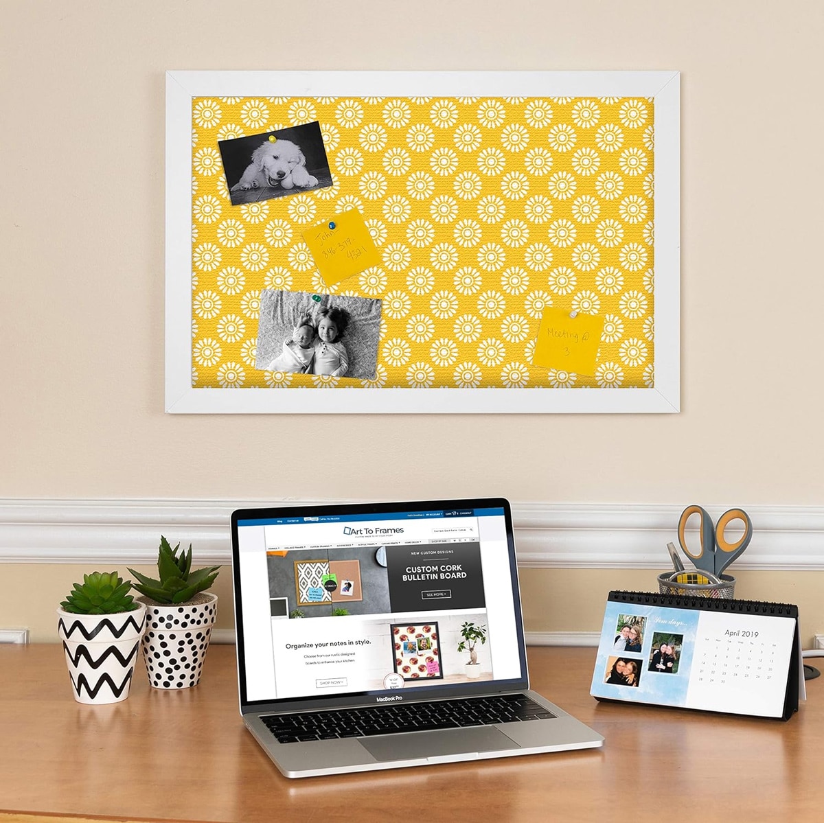 floral design yellow flowers pin board