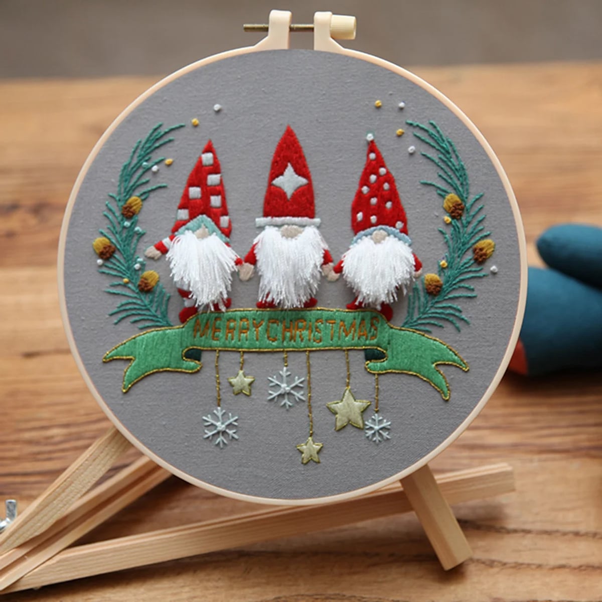 gnome-themed embroidery kits