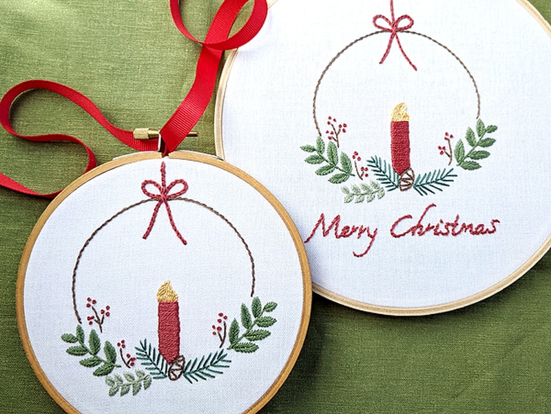 elegant holiday embroidery pattern