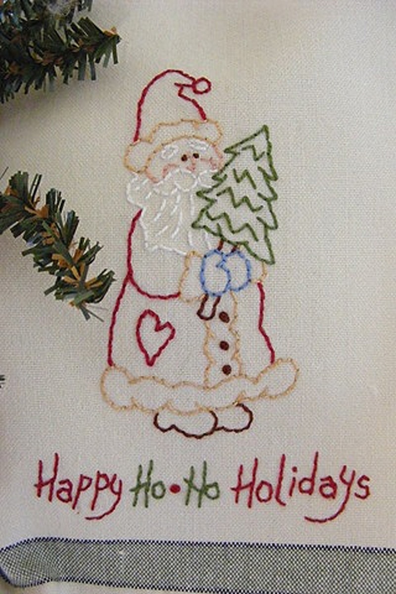 holiday santa embroidery pattern