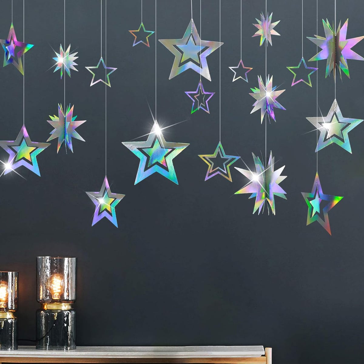 iridescent party decoration star shaped kit