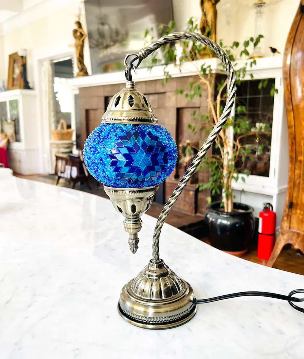moroccan mosaic lamp blue