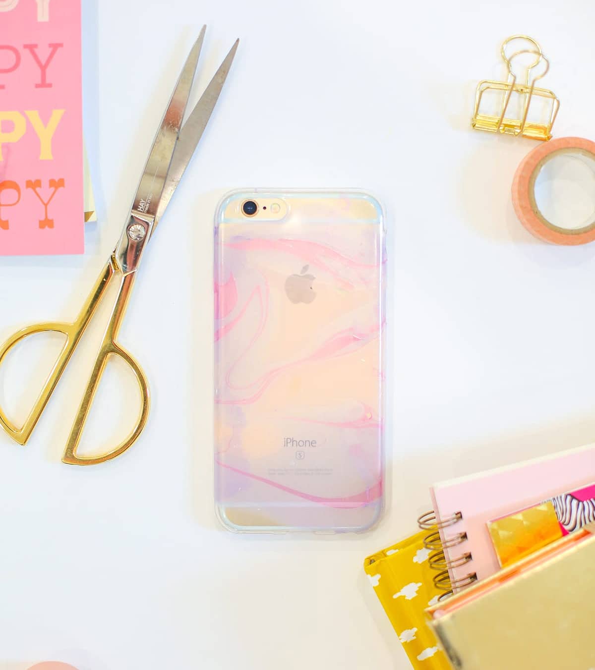 nail polish marbled cell phone case