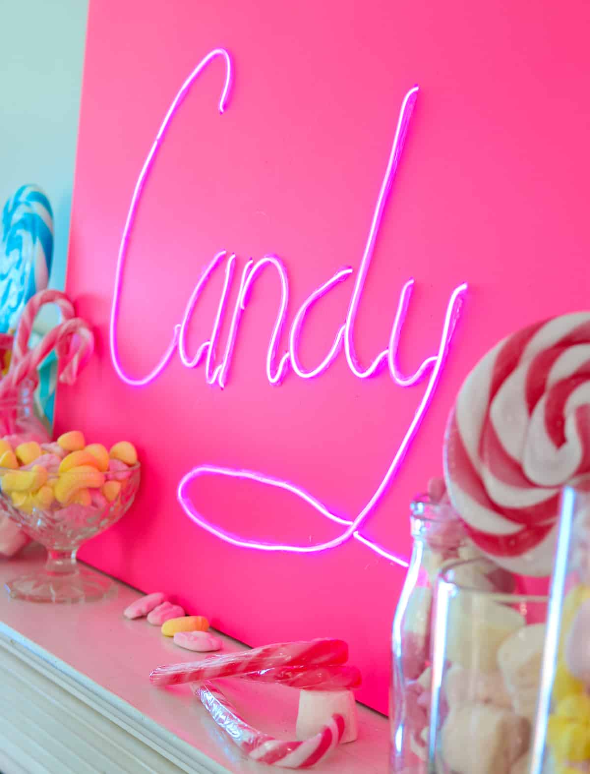 neon sign for parties