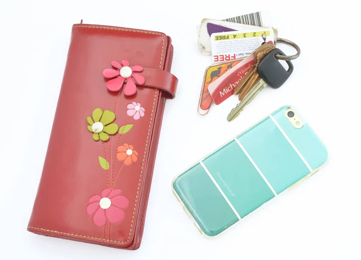 paint chip phone case and key chain and wallet