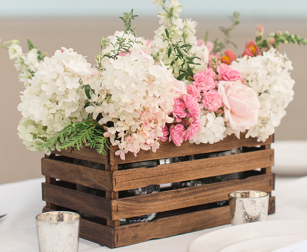flower basket on table