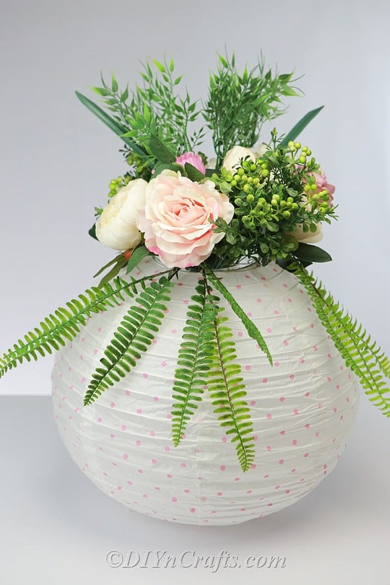 paper lantern floral centerpiece