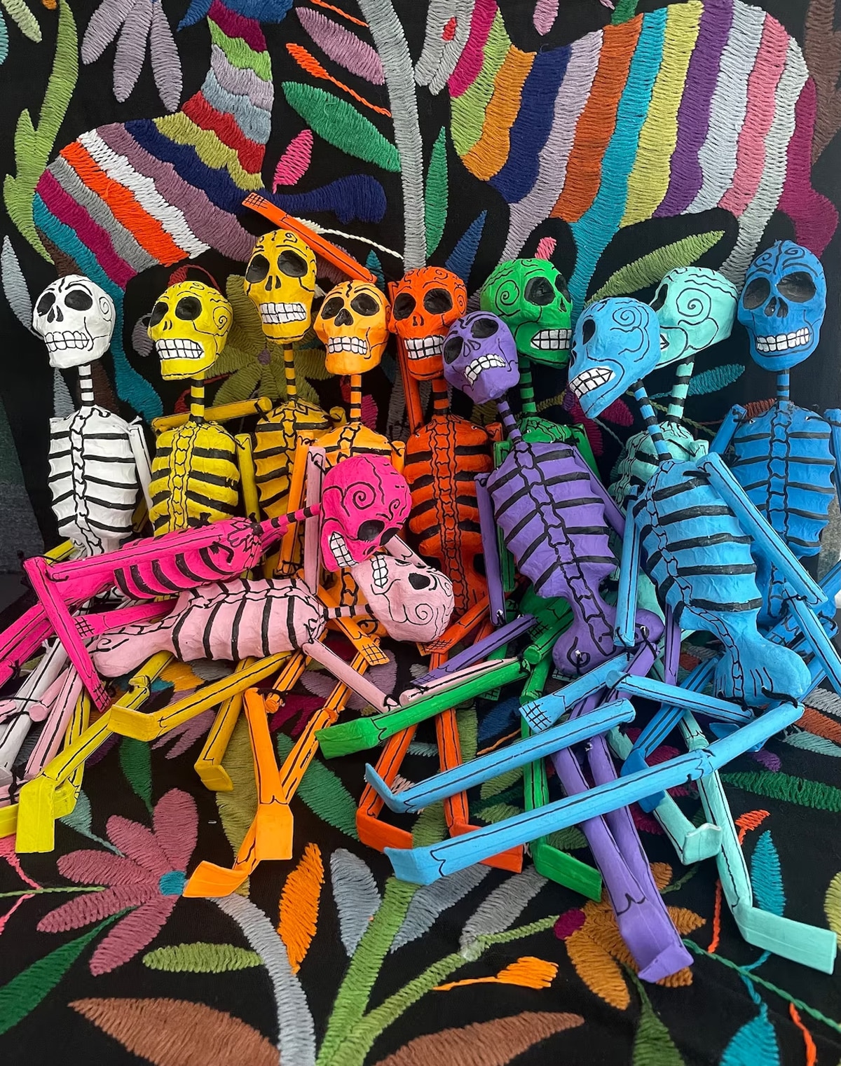 paper mache skeleton presents