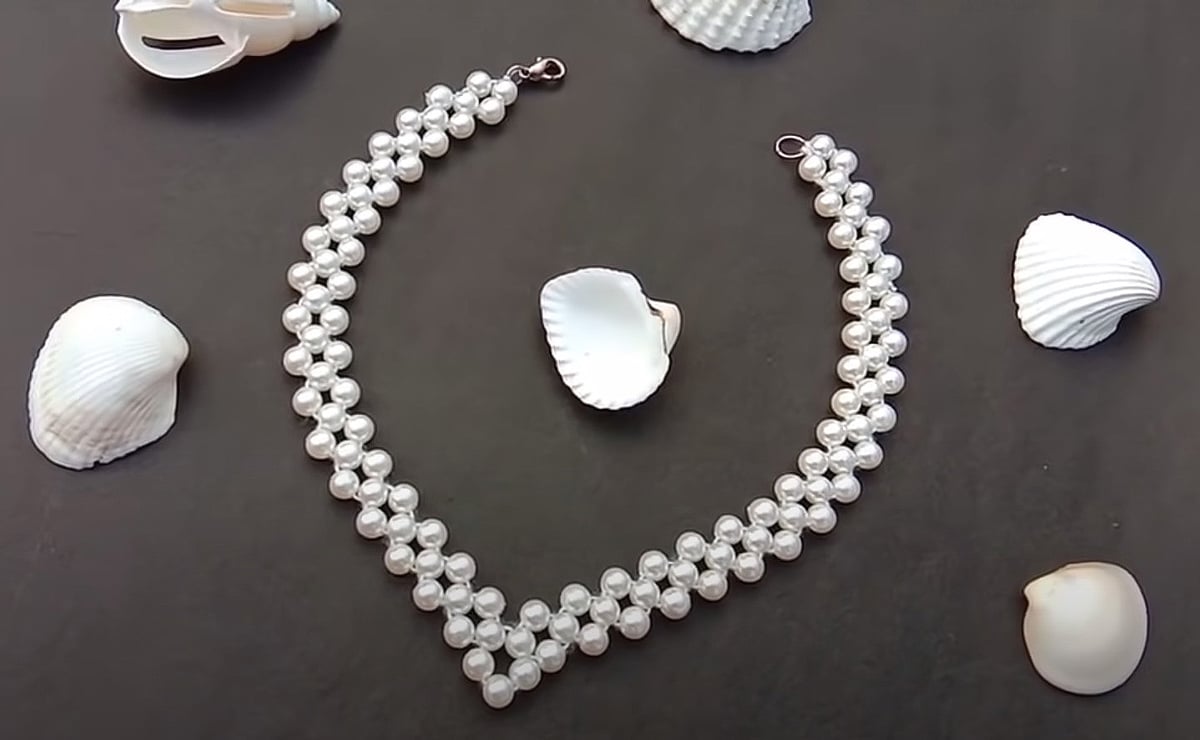 pearl necklaces and seashells