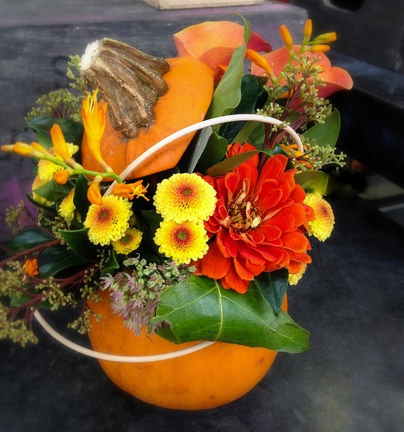 pumpkin flower arrangements