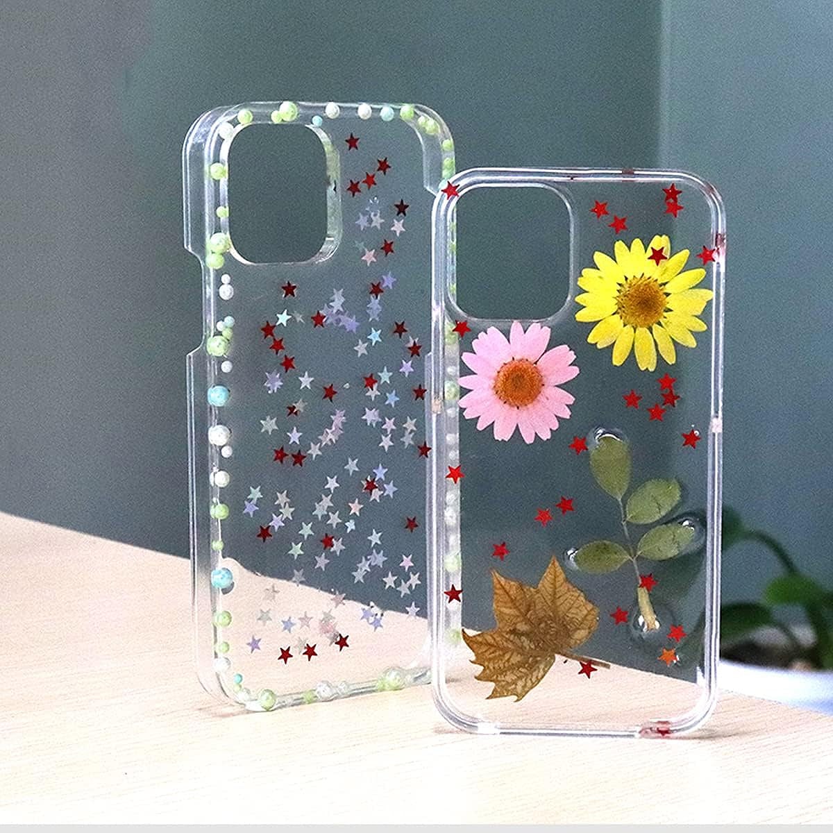 resin phone case kit flowers and stars