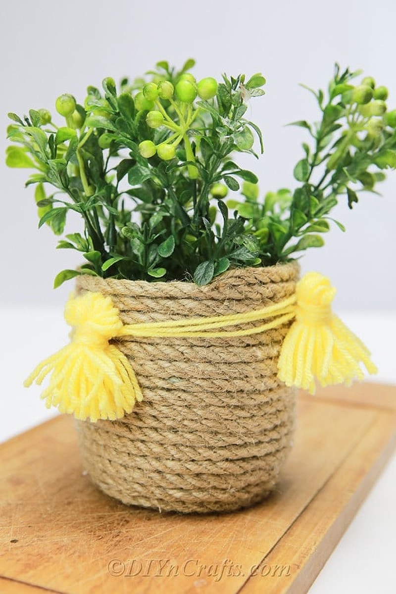 flower basket made from rope