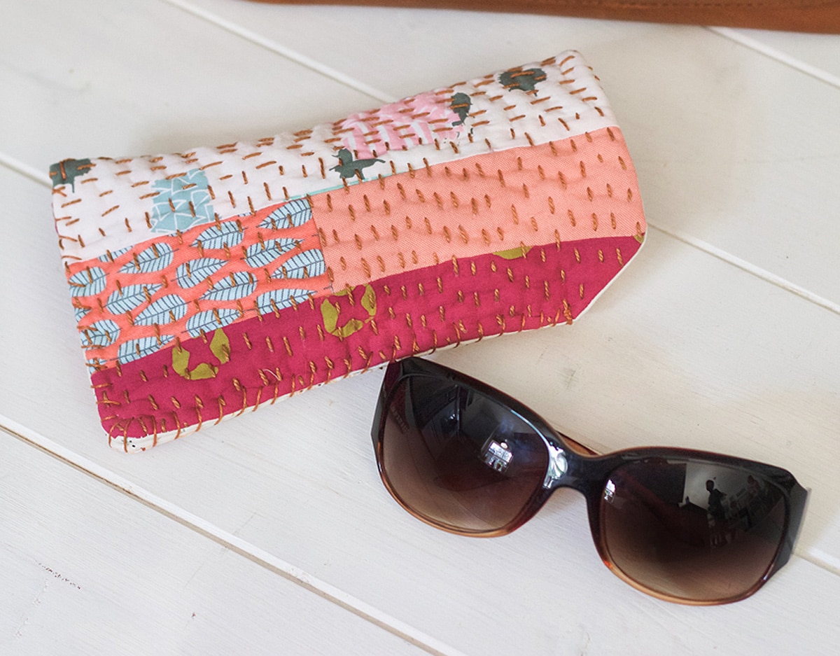 cute glasses bag and glasses on table