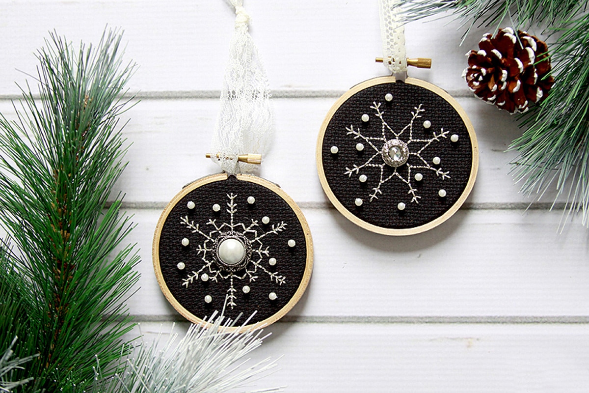 shimmering snowflake ornaments