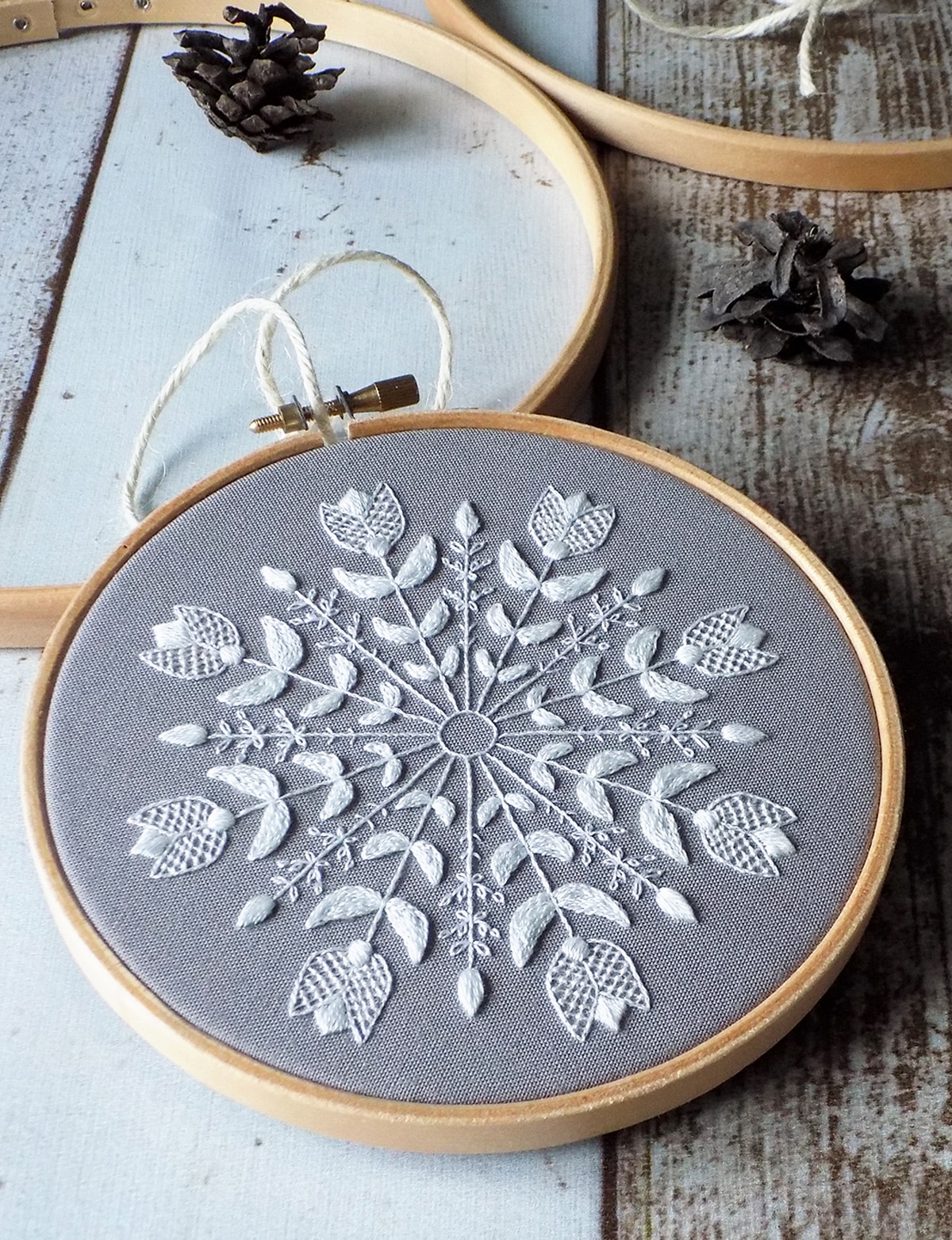 snowflake mandala embroidery pattern