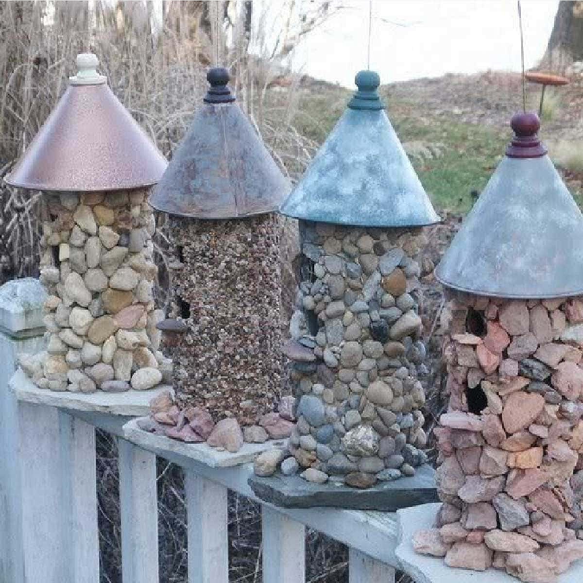 stone birdhouse