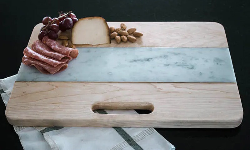 wood and marble cutting board