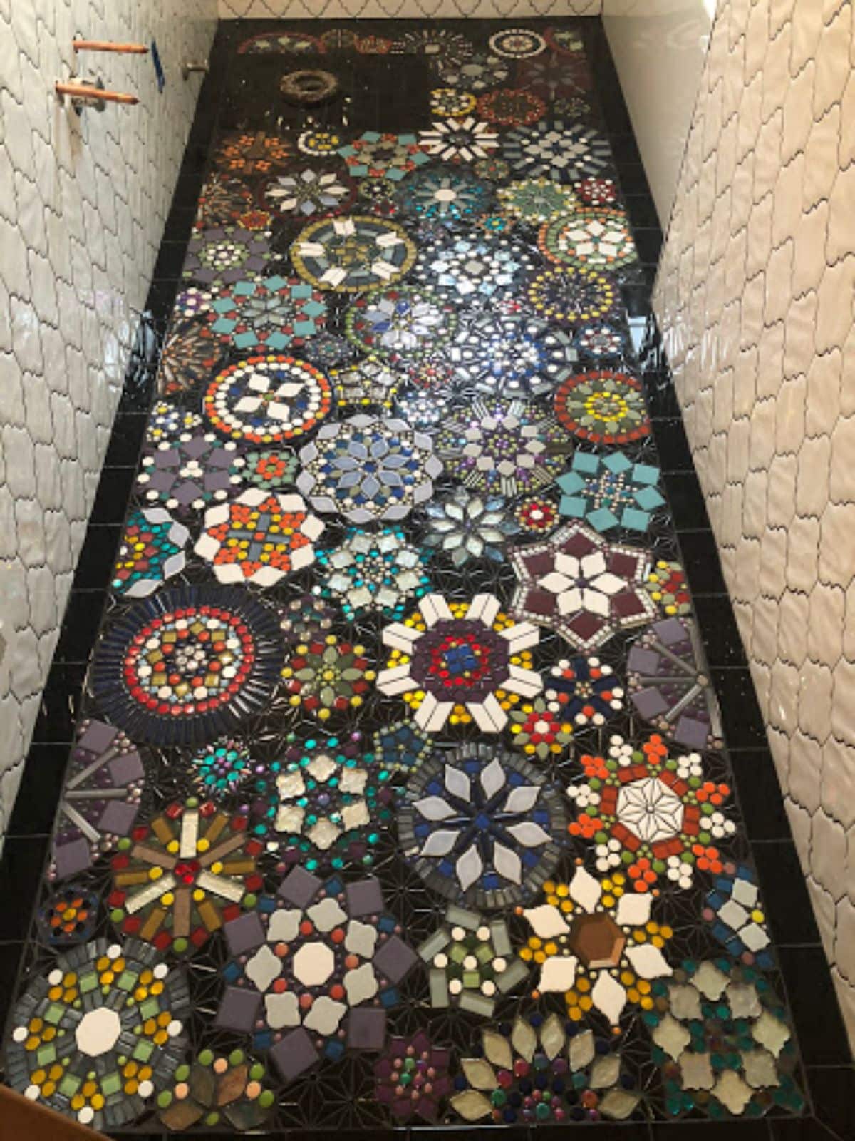 Mosaic Mandala Bathroom Floor
