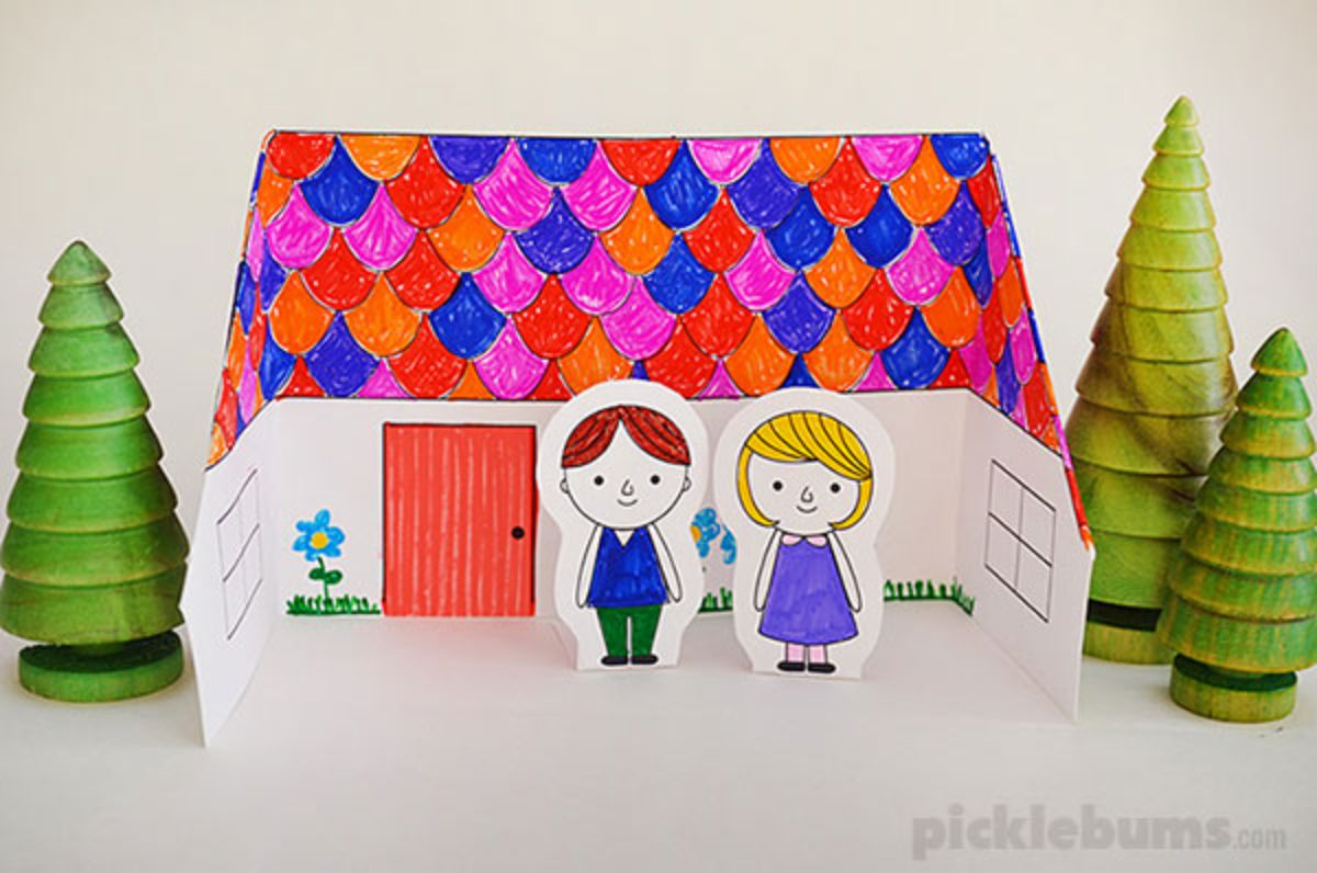 Cute Paper Doll’s House From One Sheet of Paper