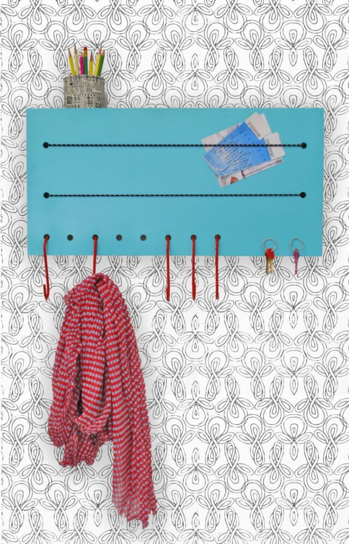 Small Entryway Wall Organizer with magnets