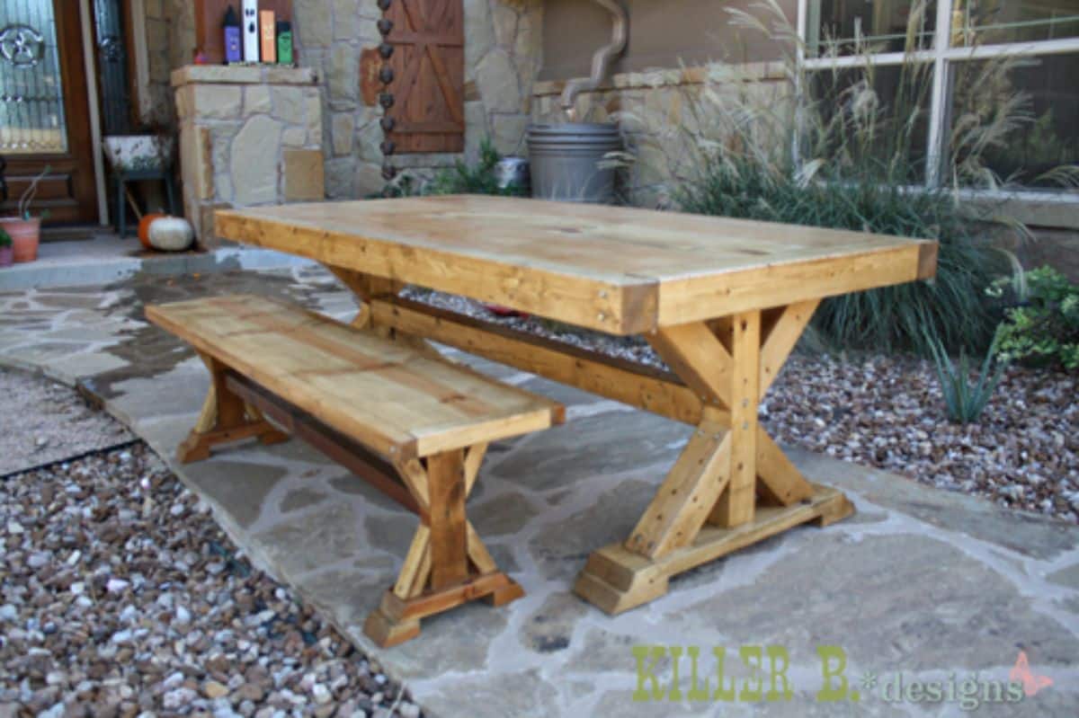 Chunky X DIY Farmhouse Table