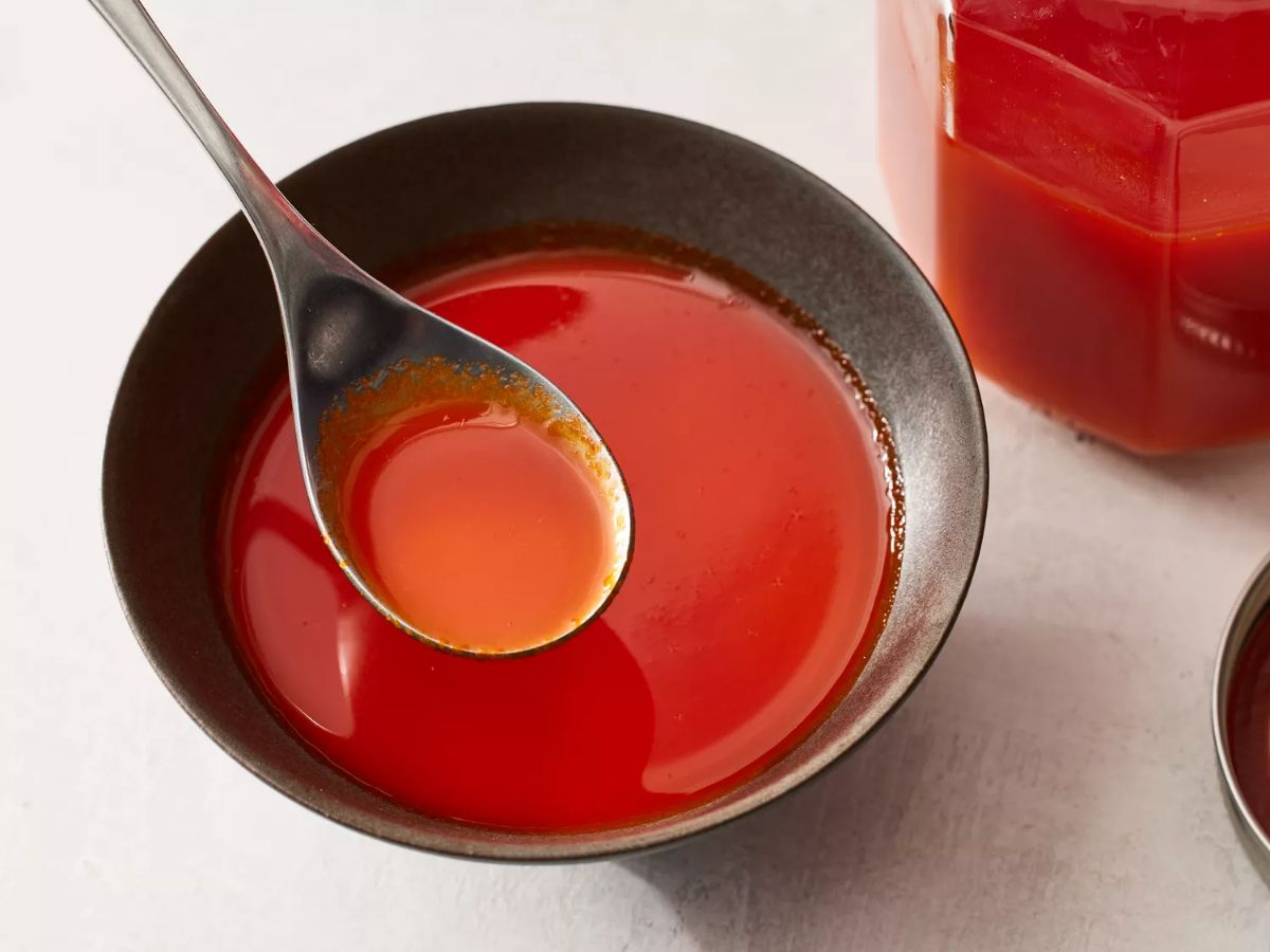 Homemade Sriracha Sauce in a bowl.