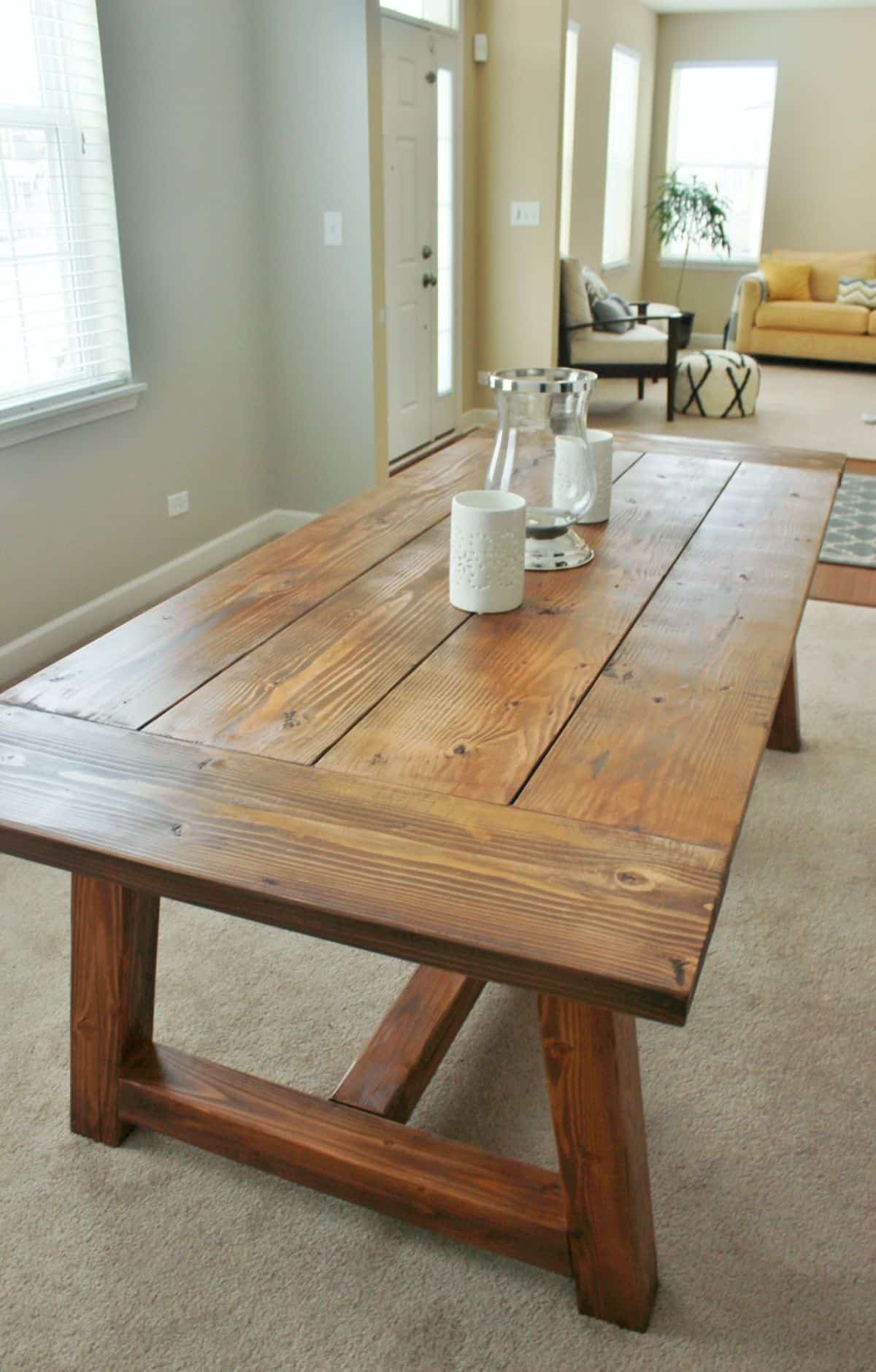 DIY Farmhouse Dining Room Table