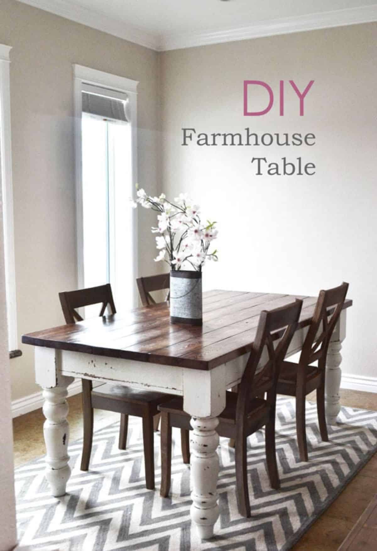 DIY Farmhouse Kitchen Table