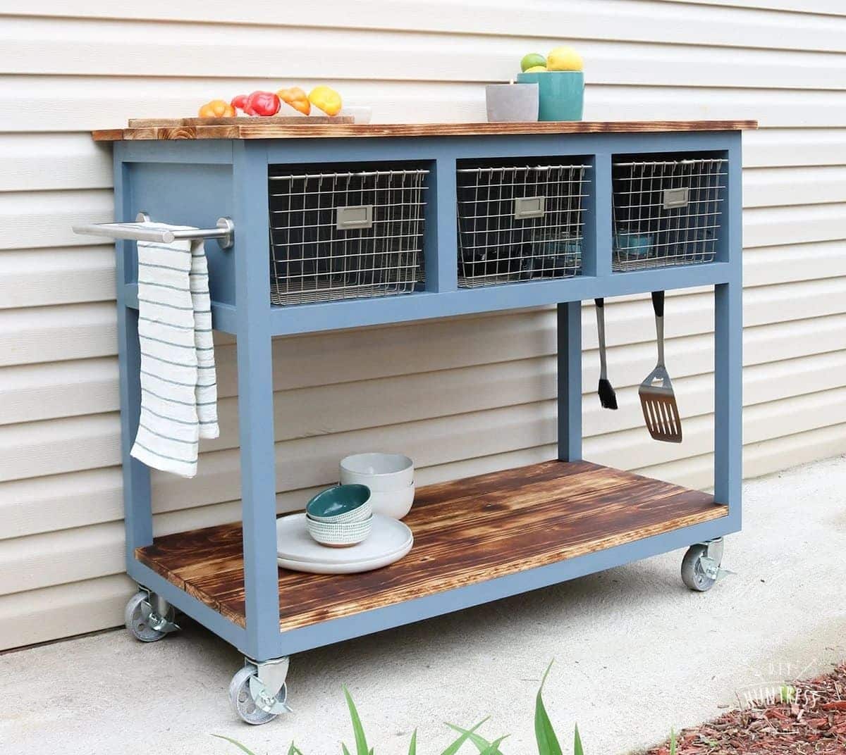 DIY Mobile Island/Grill Cart Station