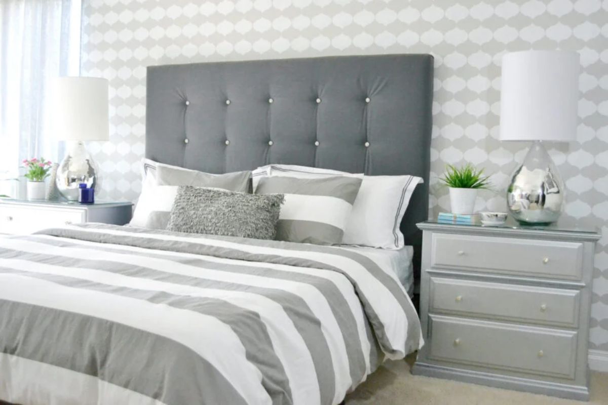 DIY Upholstered Headboard With Tufting For Under $200