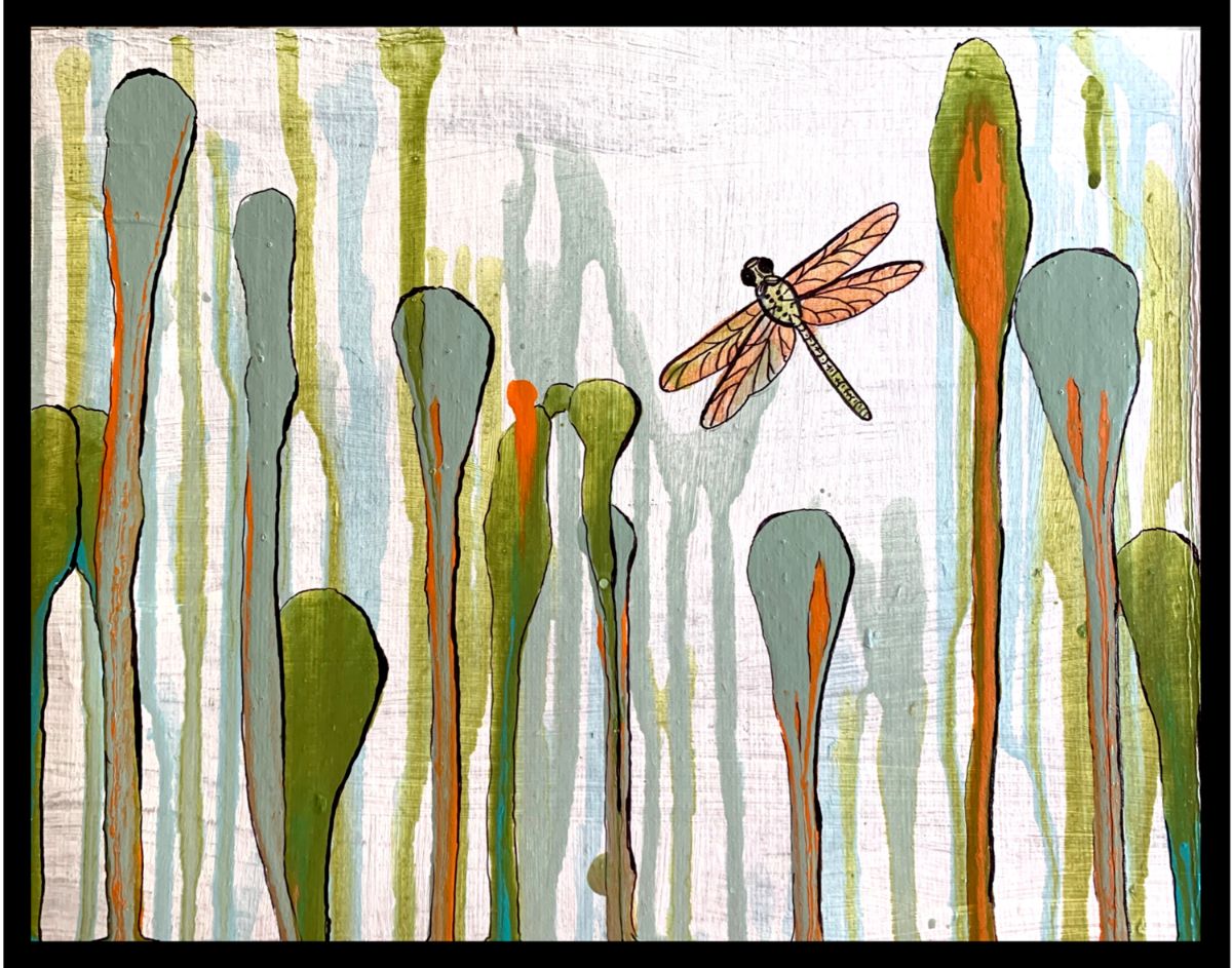 DIY Dragonfly Pour and Drip Painting