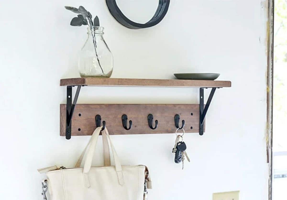 DIY Entryway Shelf with Hooks