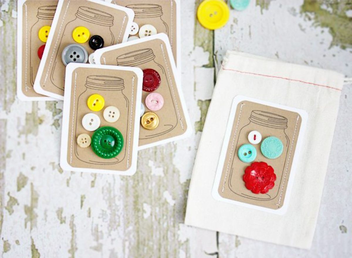 DIY Jars of Buttons Handmade Gift Tags