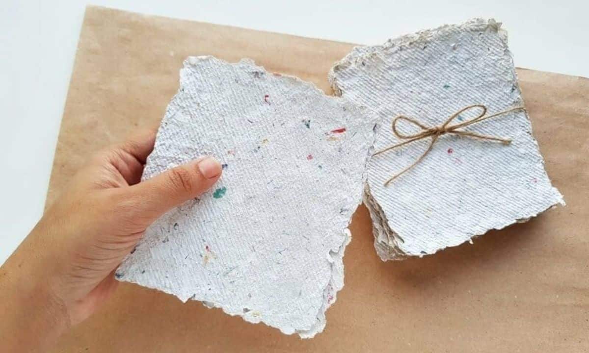 DIY reccycled paper sheets.