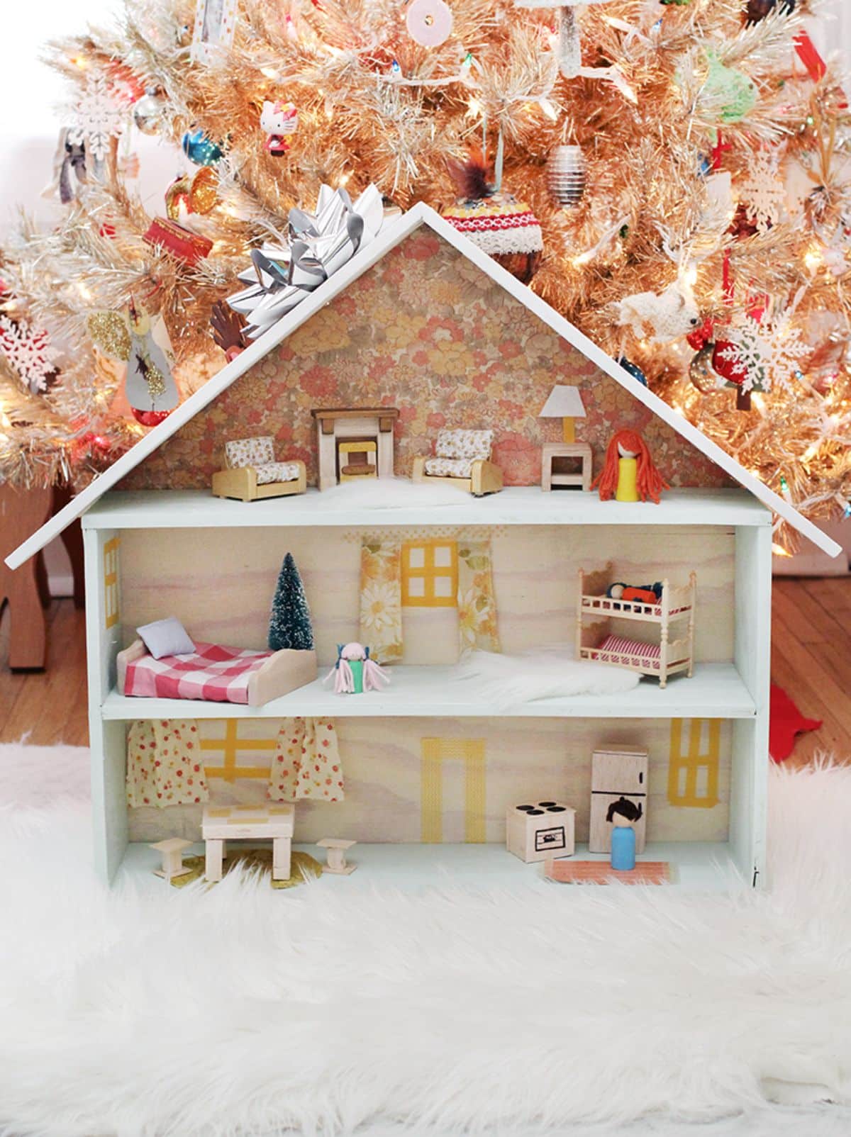 DIY Dollhouse Under a Christmas Tree