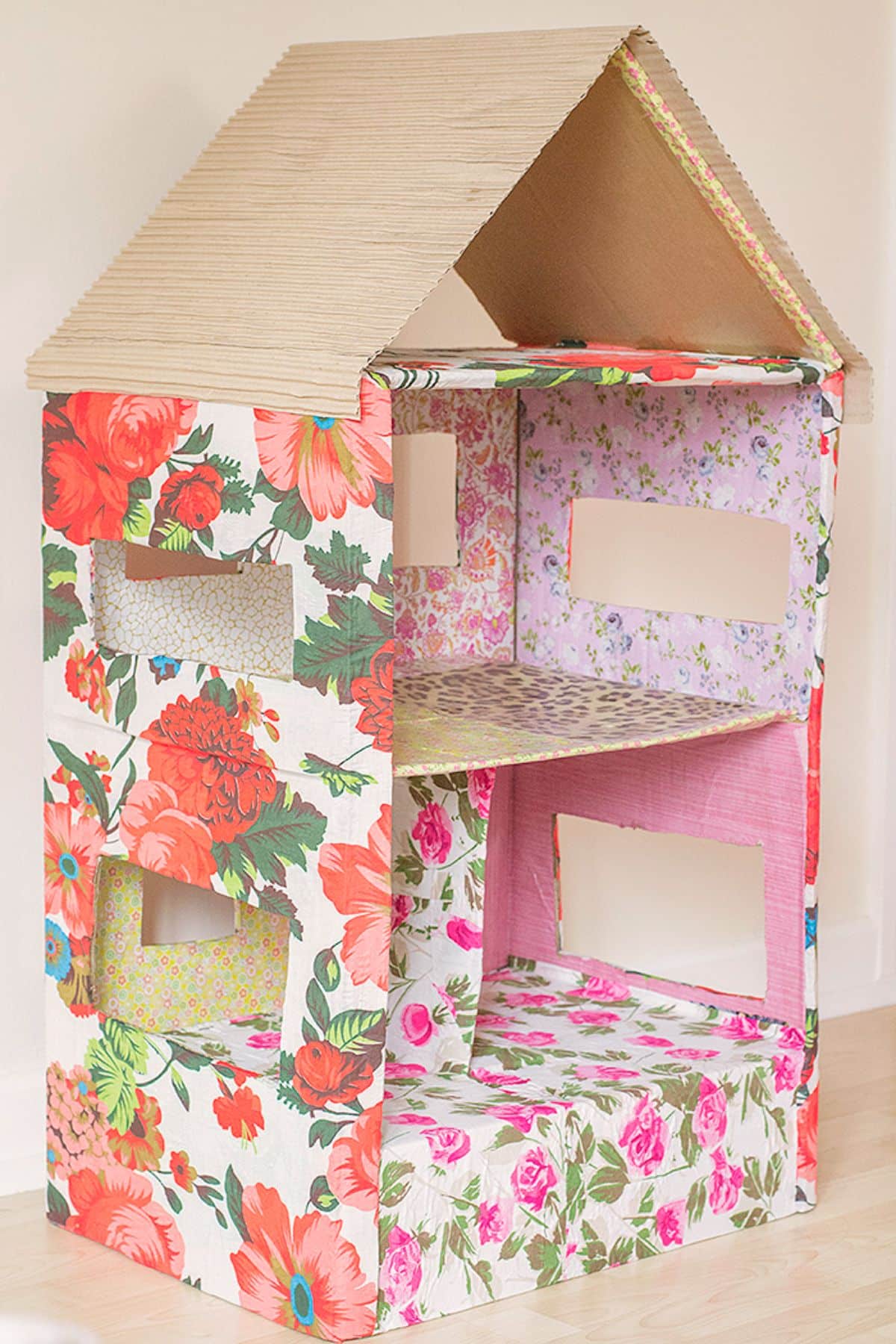 Floral Cardboard Box Dolls House