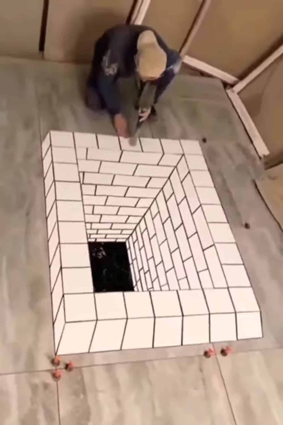 Optical Illusion Bathroom Floor