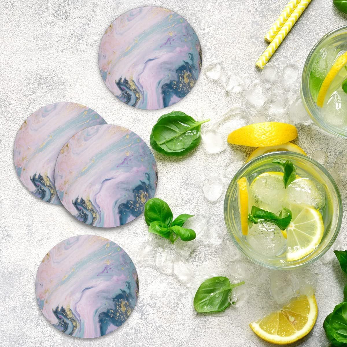 Marble Texture Coasters for Drinks