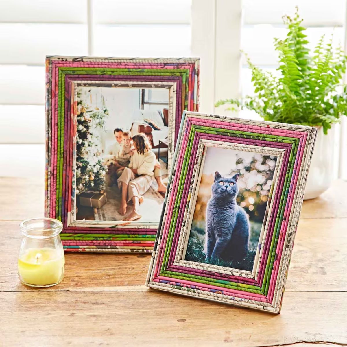 Recycled Newspaper Photo Frames