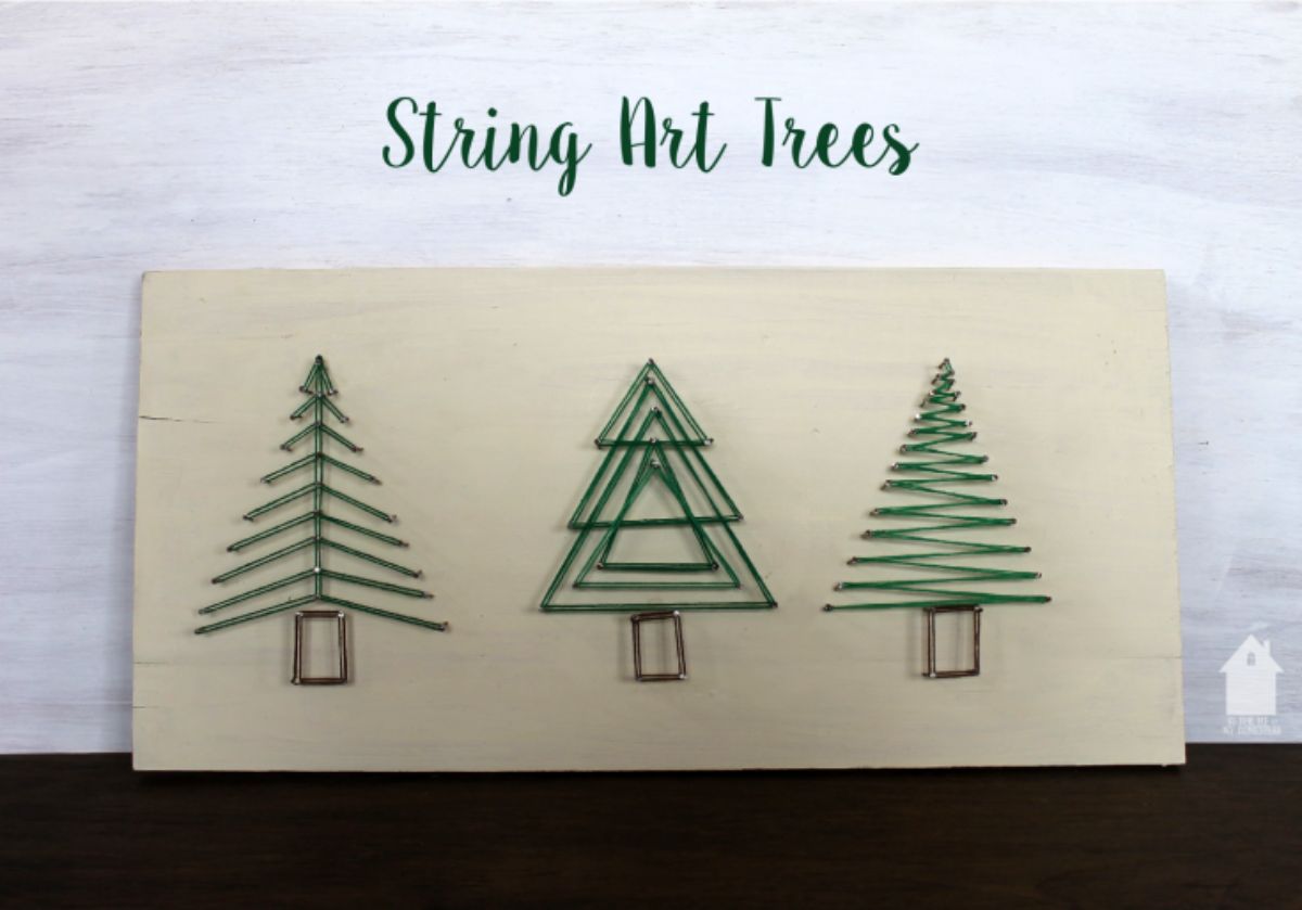 DIY String Art Trees