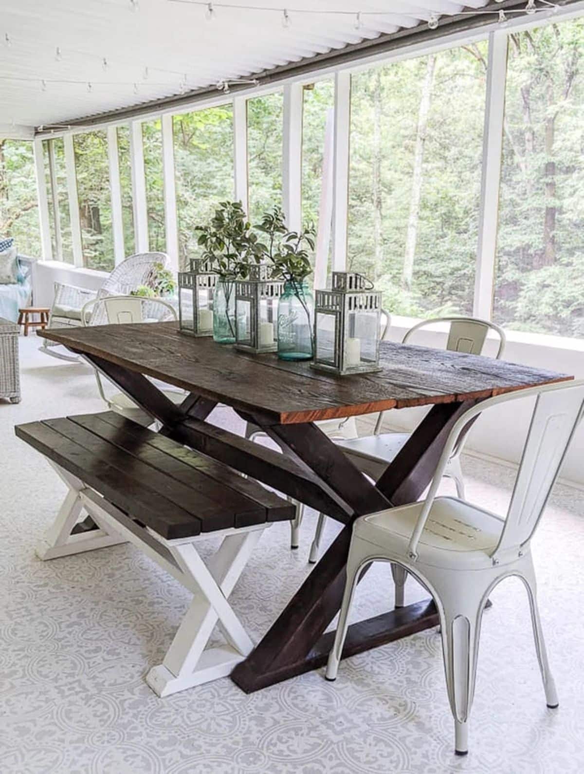 Beautiful DIY Farmhouse Table With X Legs